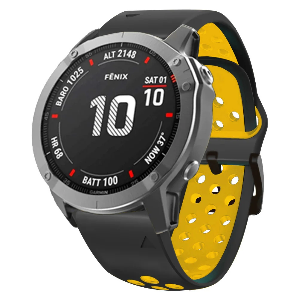 22 26มม.ซิลิโคนสายคล้องคอสำหรับ Garmin Fenix 7 7X 6X 6Pro 5 5X Plus/Descent Mk2i MK2 D2สมาร์ทสร้อยข้อมือ Correa