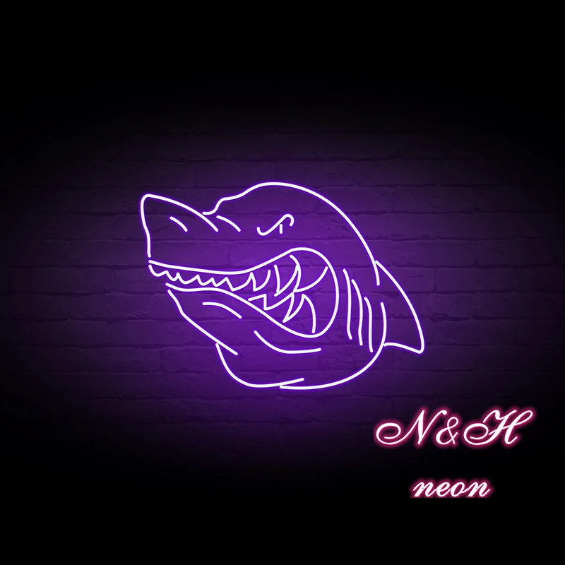 Angry Shark Neon Sign Custom Light Lamp  GTA decor Lamp Living Room Interior Design Custom Led Light Sign