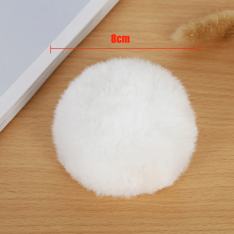 35 Colors DIY 8cm Pompom Ball Artificial Rabbit Hair Ball with Small Elastic Cord for Hats Shoes Bags Scarves Gloves Accessories