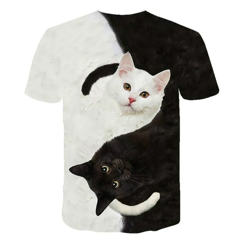 2022 Cat 3D Printed Oversized T-shirt Men Women Summer Fashion Casual Cute Short Sleeve Unisex Harajuku Streetwear Cool Tops