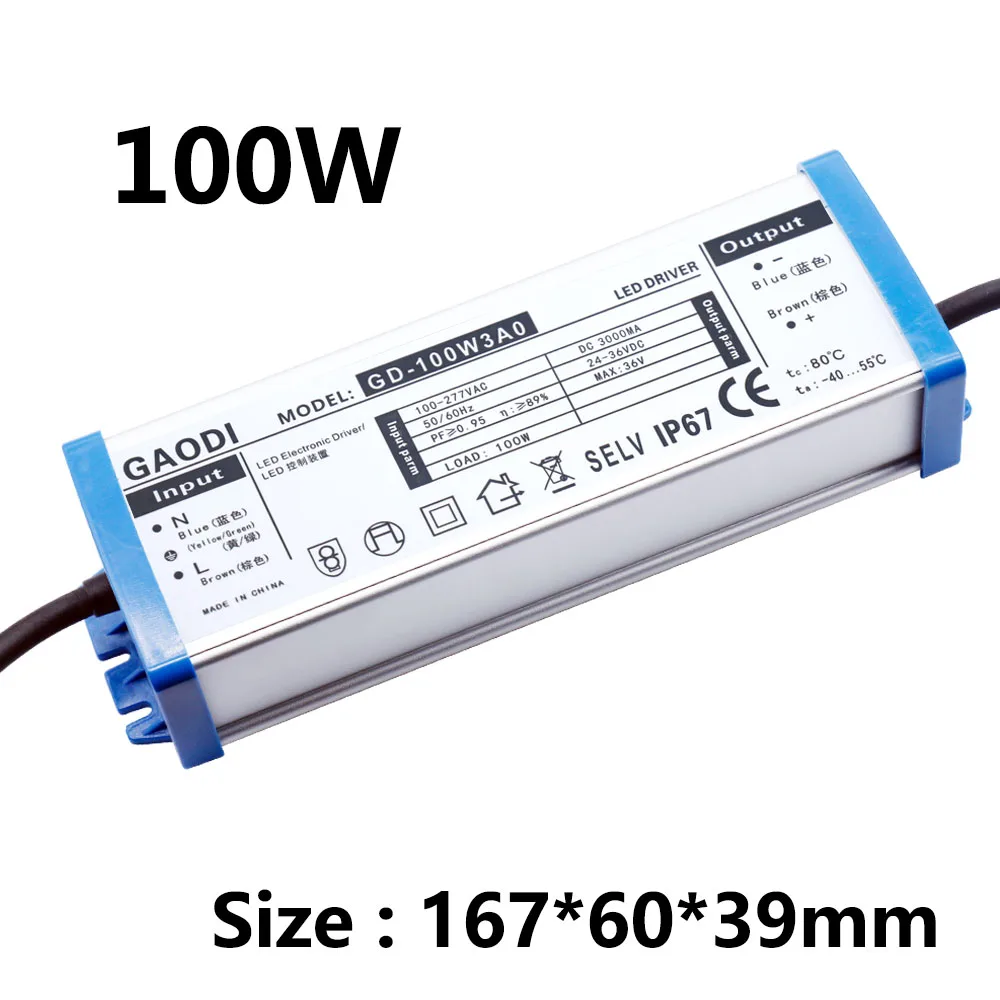 100W 150W 200W LED Driver Waterproof LED Power Supply Constant Current Lighting Transformers For LED diode flood street lights