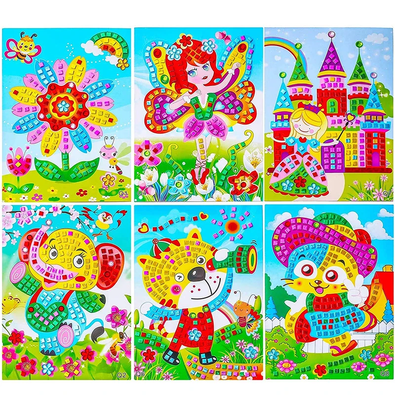 

Mosaic Stickers Puzzle Art Kits Sparkle DIY Handmade Crafts Crystal Paste Painting Toys Kids Early Education Creative Gift