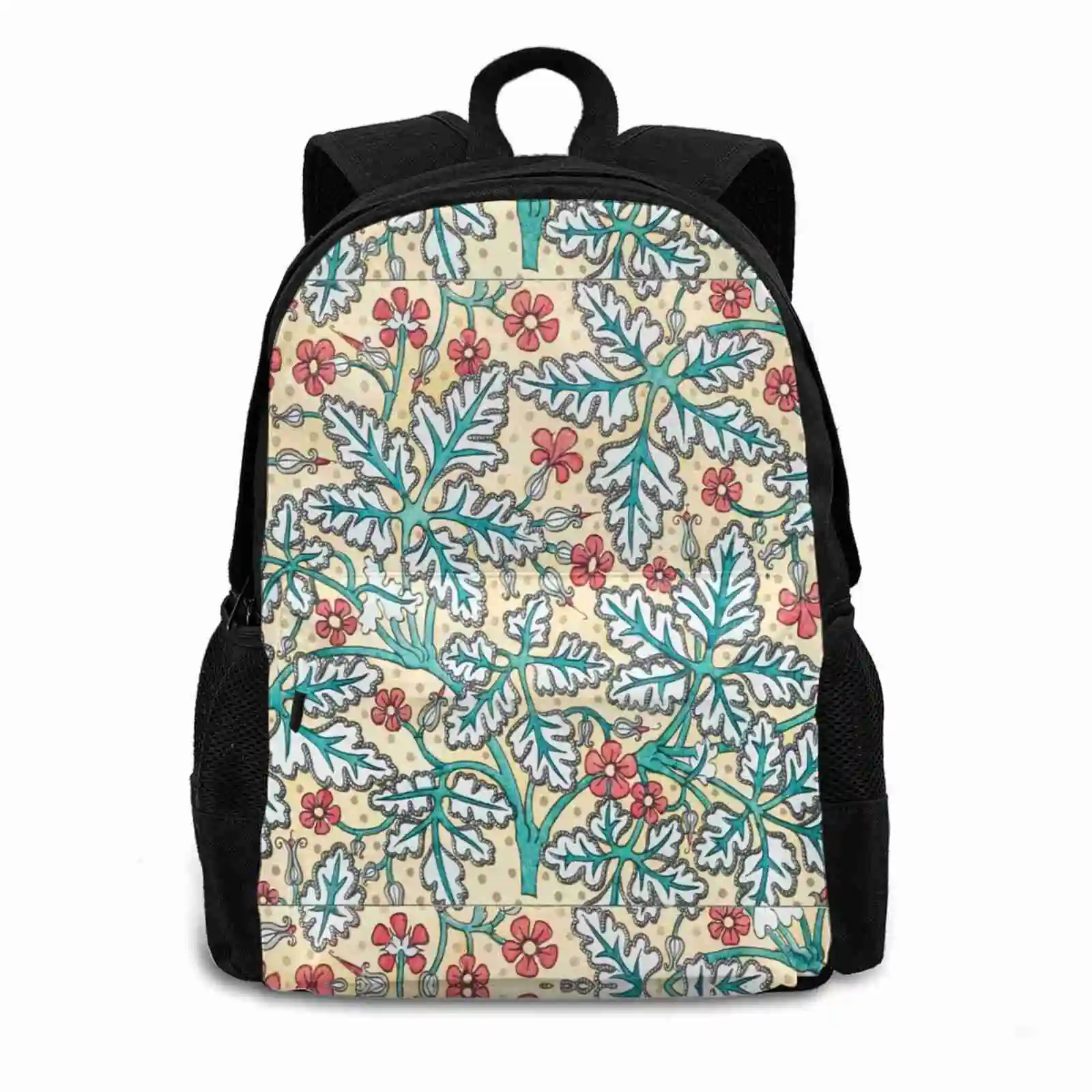 Geranium 3d Print Design Backpack Casual Bag Geranium Geranium Ce Pillard Verneuil Art Nouveau Flower Botanical