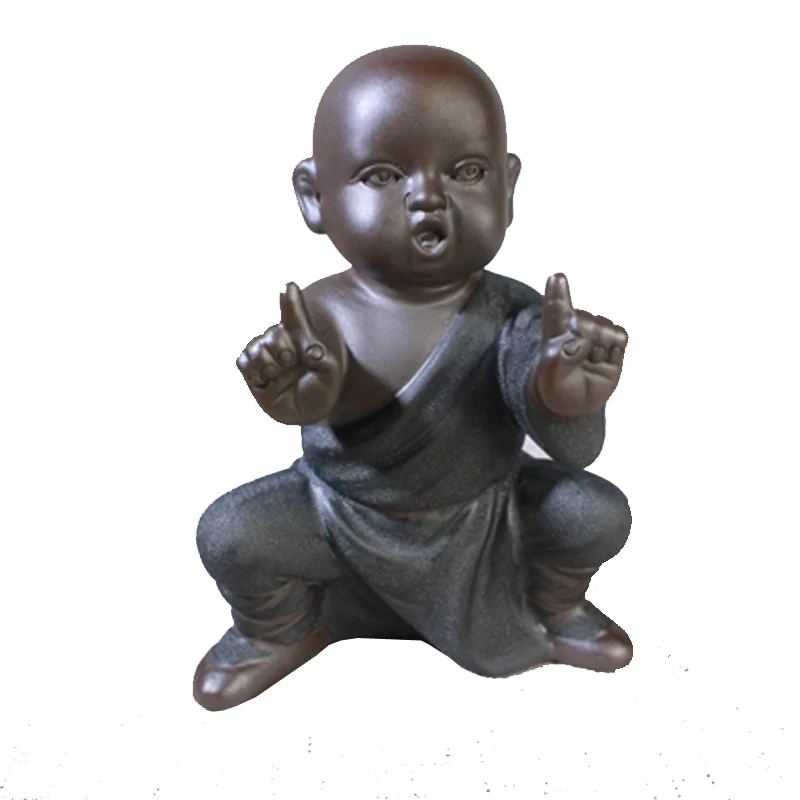 

Ceramic Tea Pet Decoration Supportable Kung Fu Little Monk Shadowboxing Tea Set Road from Ceramic Table Accessories