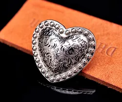 10PCS WESTERN HEADSTALL HORSE TACK LOVE HEART Bling Silver FLORAL BERRY SADDLE LEATHERCRAFT CONCHOS 1-1/8