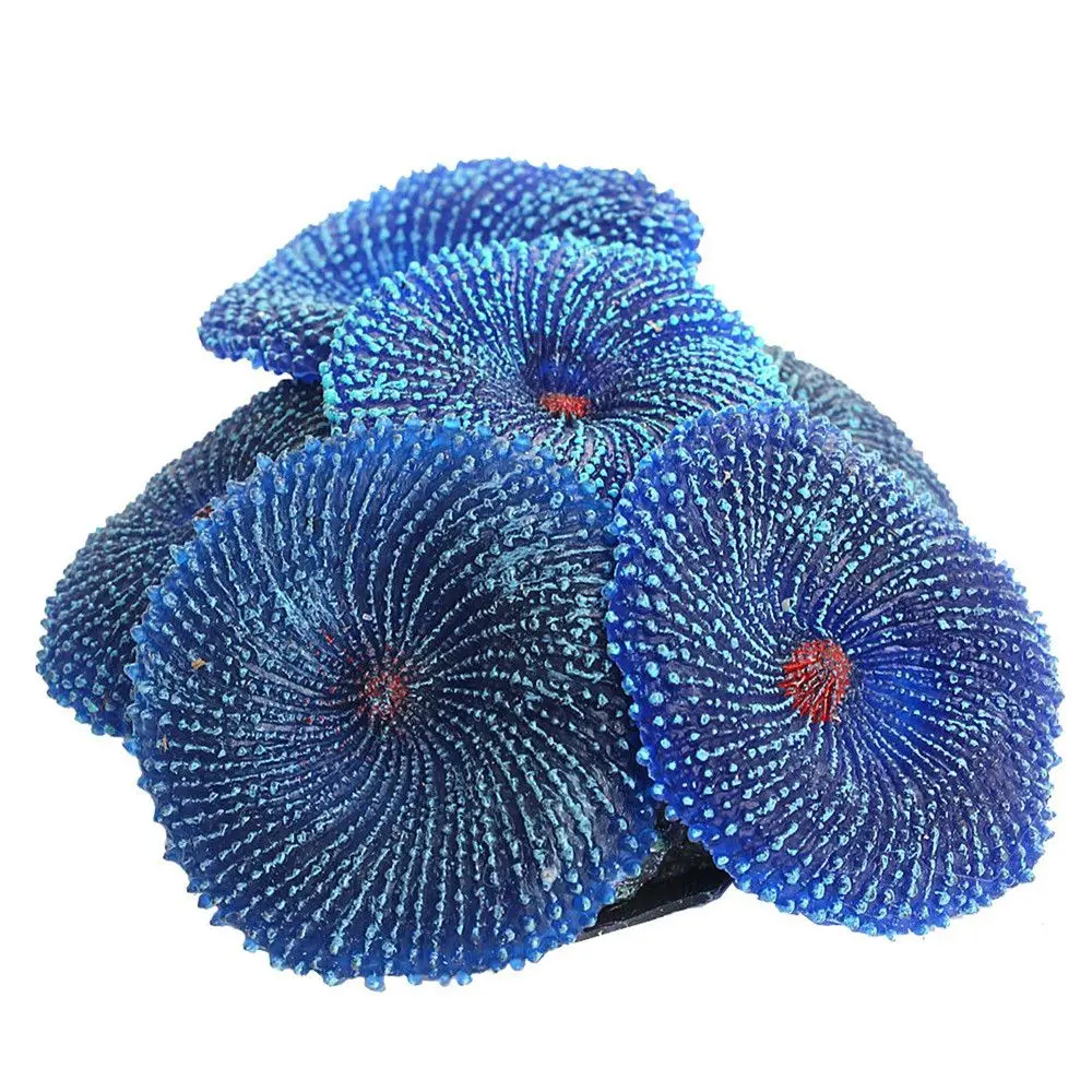 

Artificial Resin Coral Sea Plant Ornament Silicone Nontoxic Blue Artificial Coral Plant Ornament For Aquarium Decor Supplies