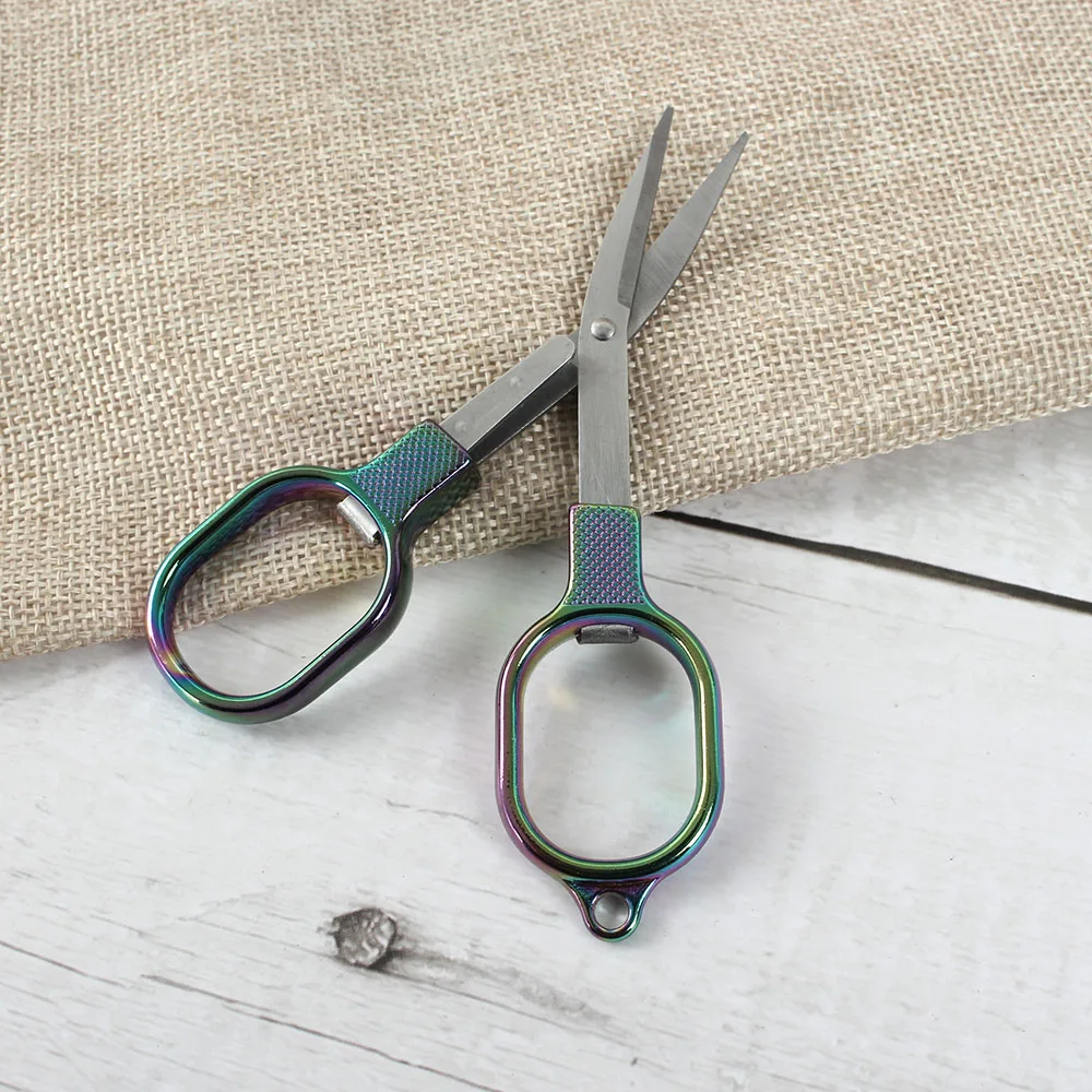 Stainless Steel Anti-rust Portable Folding Scissors Glasses Shaped Mini Shear Fishing Scissor For Home And Travel Camping Use