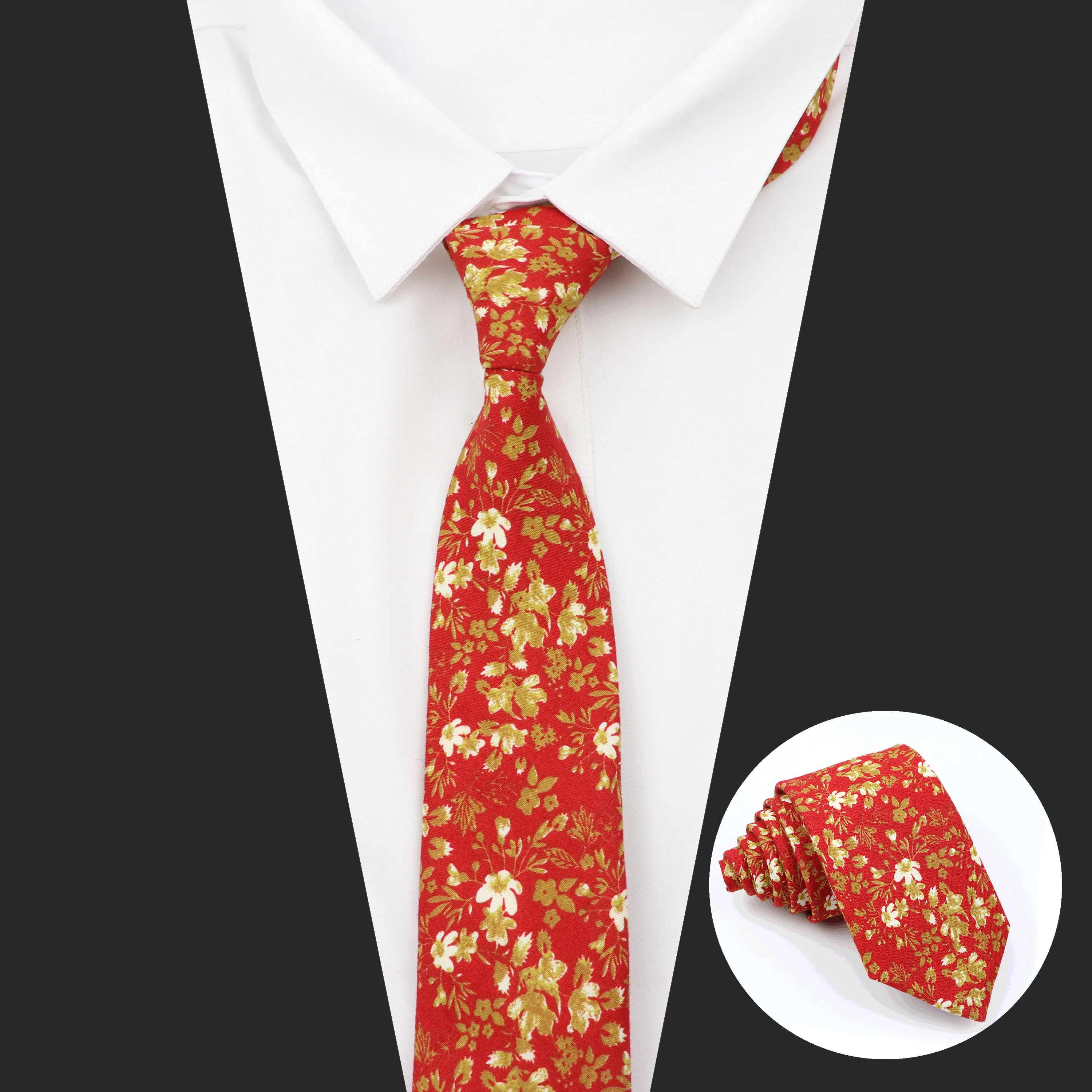 Brand New Cotton Floral Tie For Men Women Skinny Print Necktie For Wedding Casual Man's Neckties Classic Suits Flower Cravat