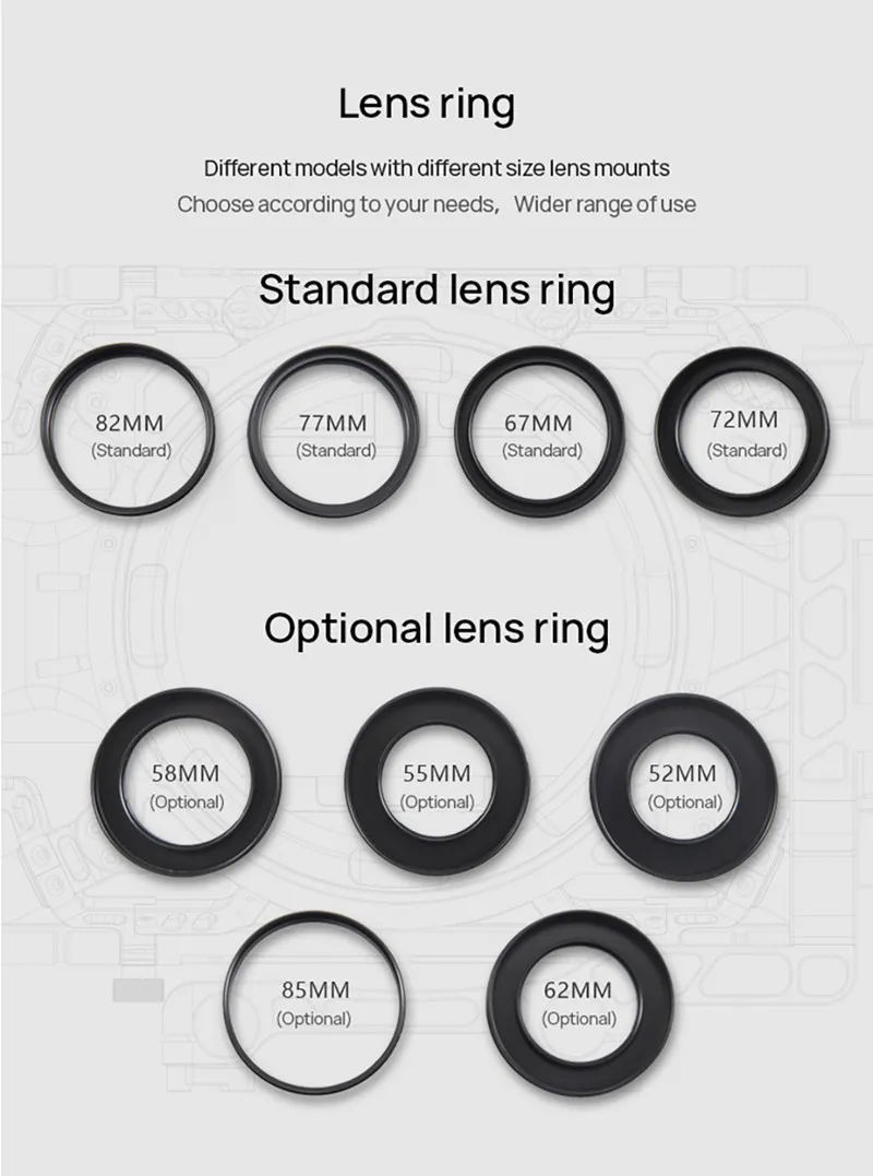Tilta MB-T15 Mini Matte Box for DSLR mirrorless cameras mattebox lens ring 55mm 58mm 77mm 67mm 52mm for BMPCC 4K 6K A7 GH5 5D4