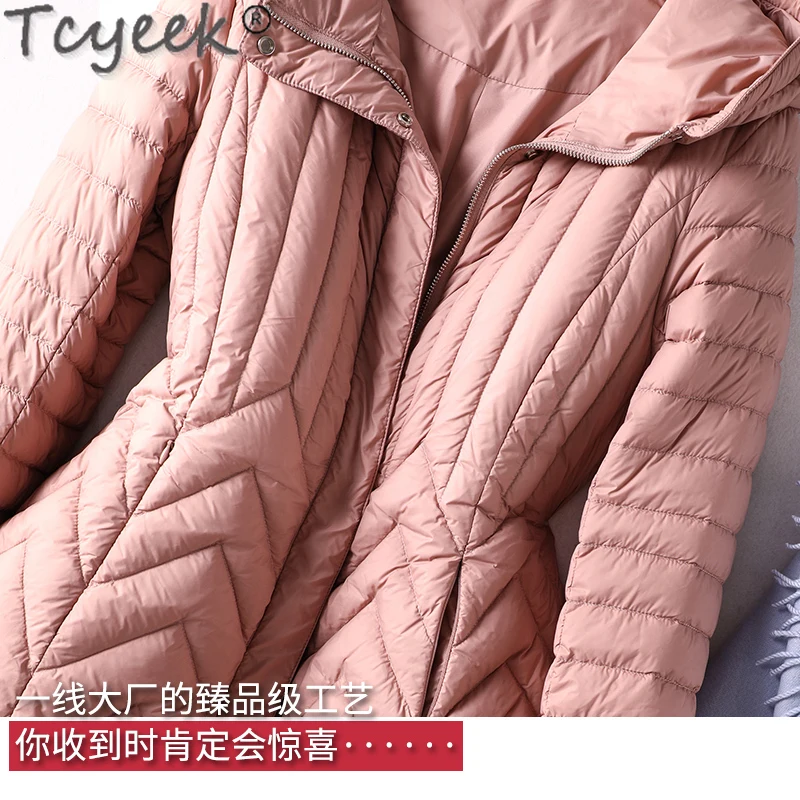 Women's Winter Down Jacket Long 90% White Duck Down Coat Female Warm Hooded Parkas Woman Slim 2021 Mujer Chaqueta LW4721