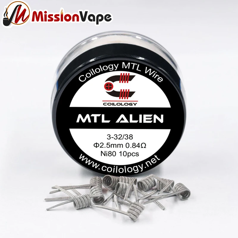 Coilology KA1 316SS MTL Alien Coil 3-32/38 Heating 10pcs Premade Coils