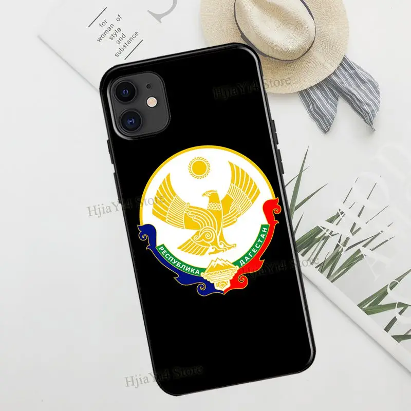 Dagestan Flag Coat Of Arms Case For iPhone 11 14 13 Pro Max SE 2020 6S 8 7 Plus X XR XS Max 12 Pro Max mini Phone Cover