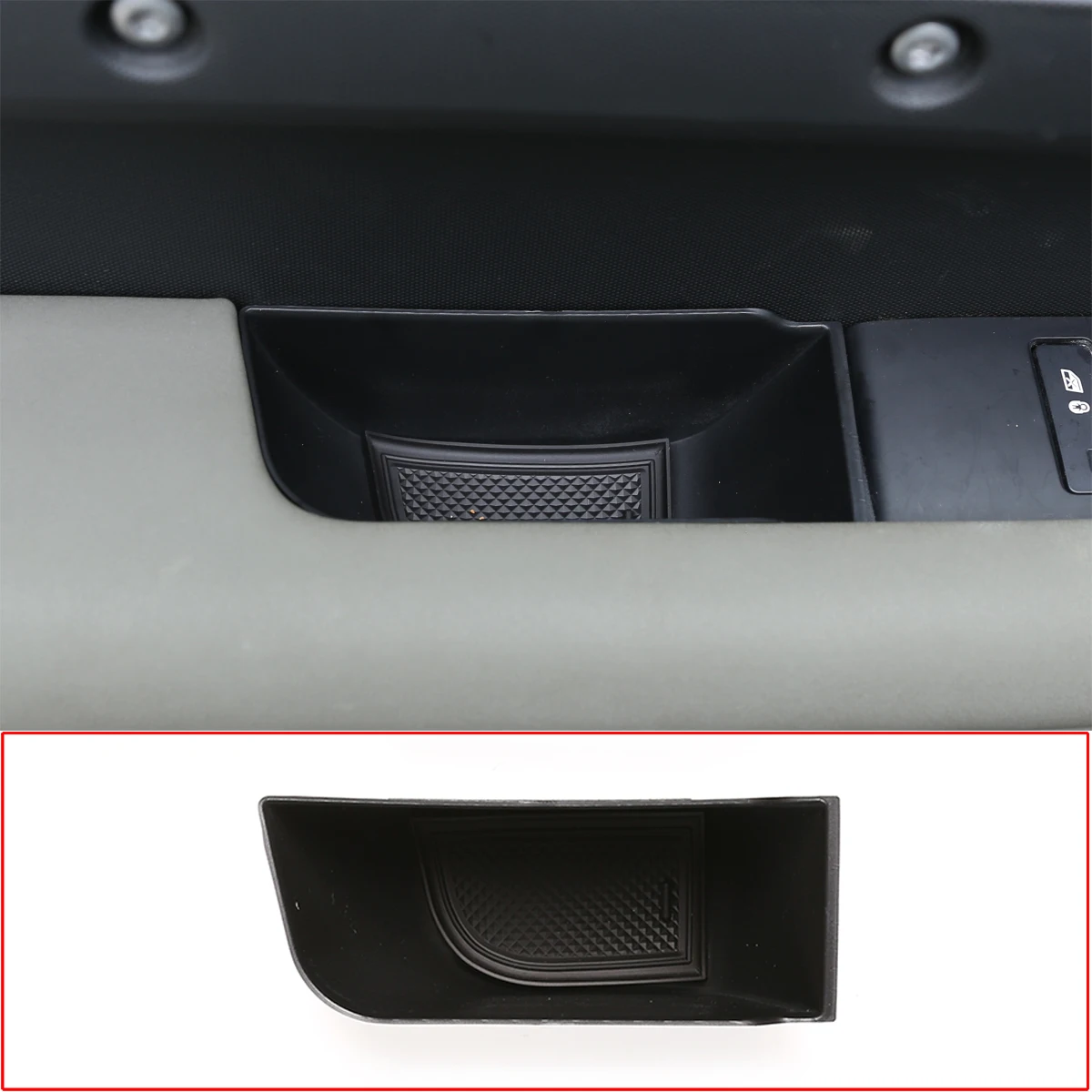 For Land Rover Defender 110 2020-2024 Car Styling ABS Black Car Door Storage Box Phone Tray Interior Modification Accessories