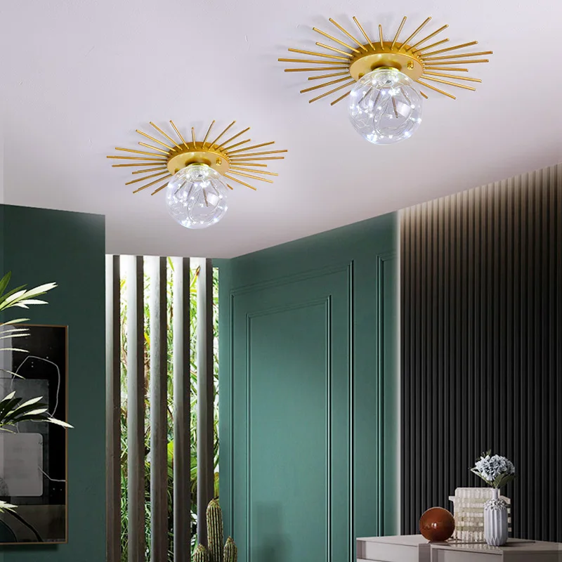 Creative Design Modern LED Ceiling Light Decoration Black Gold Lustres Indoor Fixture Living Dining Room Corridor Luminaire