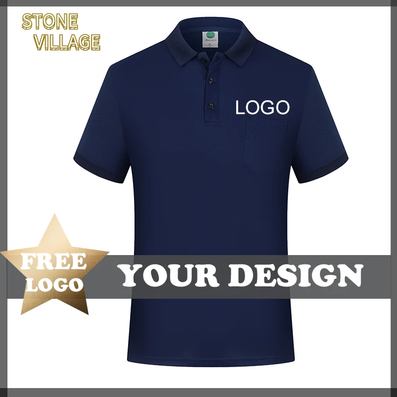 Top Quality Summer New Solid Color Men's Polo Shirt High-end Custom Logo Short Sleeve Casual Fashion Lapel Men's Shirt