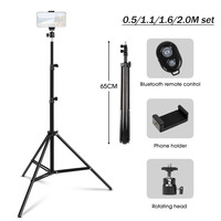 Stretchable 0.5/1.1/1.6/2M Universal Mobile Phone Holder Aluminum Alloy Standing Support For Huawei Smartphone Ring Light Stand