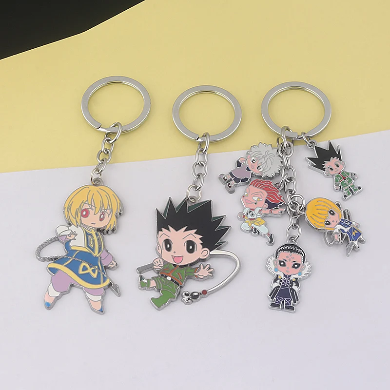 Anime Hunter x Hunter portachiavi GON Killua Zoldyck Kurapika Leorio Hisoka figure portachiavi per donna uomo portachiavi regalo