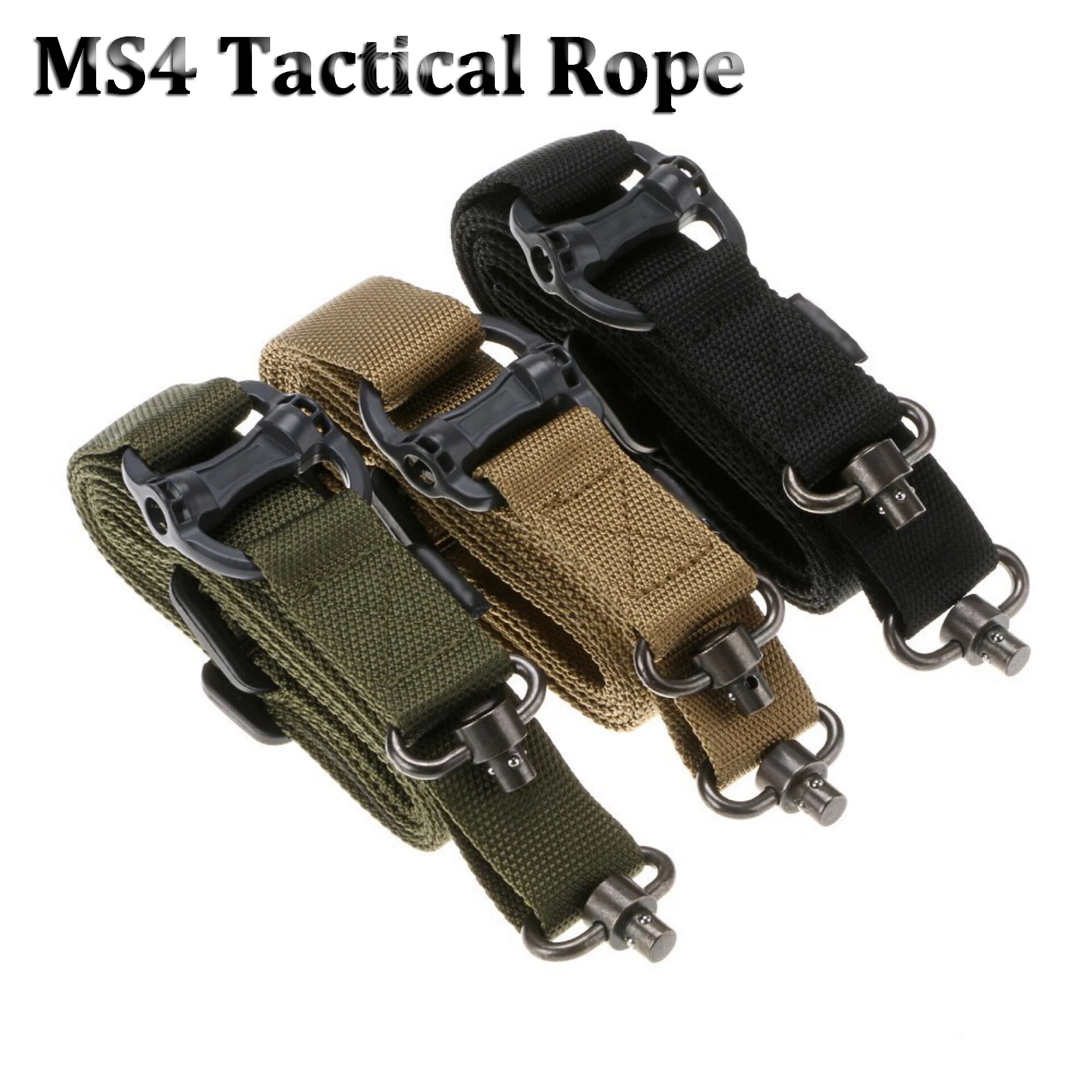 MS4 Tactical Rope Gun Sling Belt Adjustable 2 Points Tactical Rifle Gun Sling Quick Detach QD trap For Outdoor Nylon Belt Rope