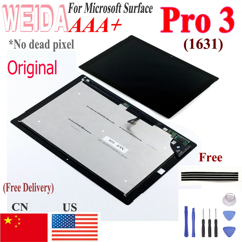 Original Lcd For Microsoft Surface Pro 3 1631 LCD Display Touch Digitizer Display TOM12H20 v1.1 v1.0 LTL120QL01 003 For Pro3 lcd