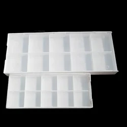 Scatole rettangolari in plastica vuote bianche da 50 scatole per inserti in metallo duro 100x40MM 136x56MM