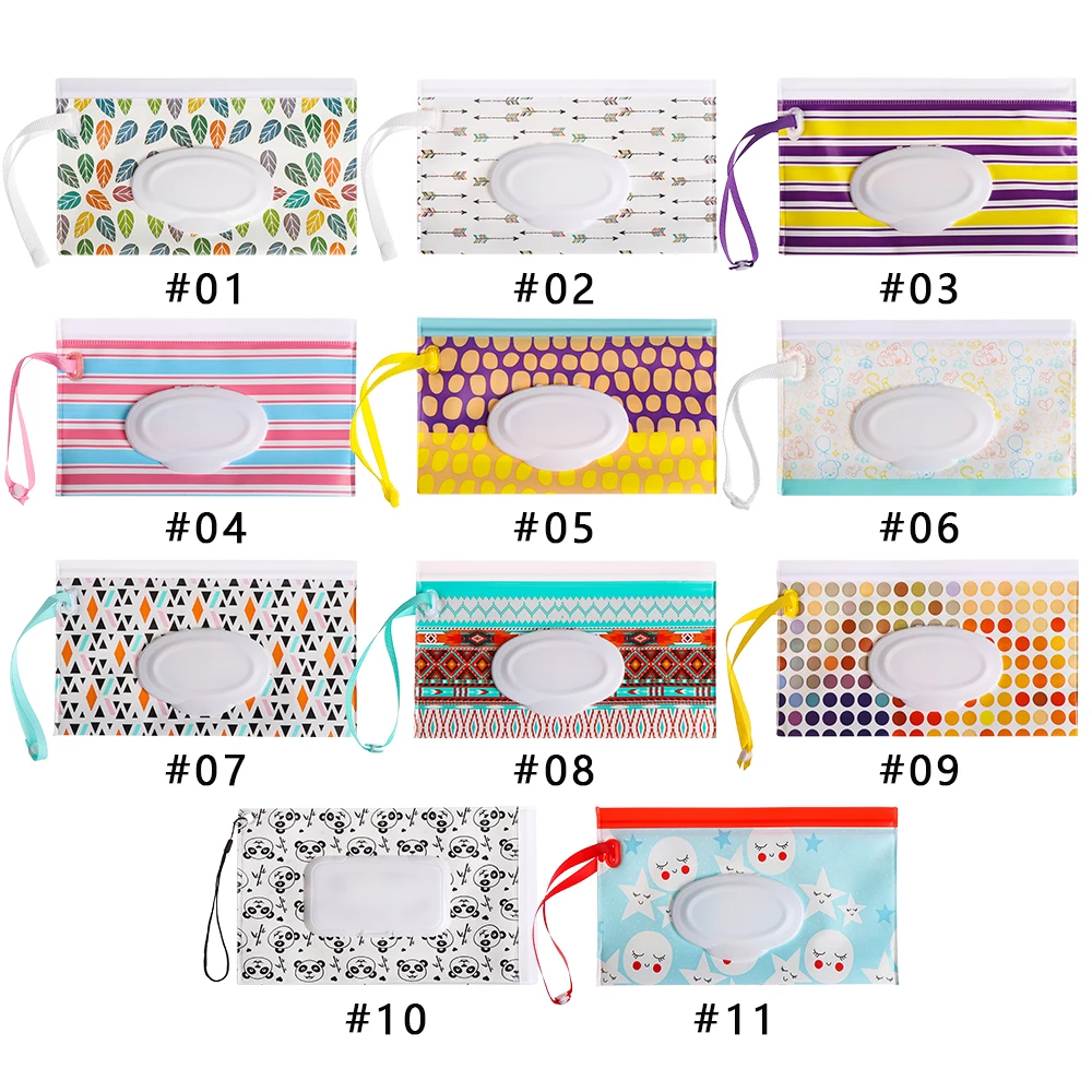 EVA Reusable Wet Wipes Bag With Snap Strap Baby Wet Wipes Box Eco-friendly Cleaning Wipes Case Fashion Portable Wipes Container