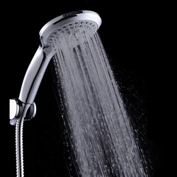 Zhangji 5 Function Round Rain Shower Head Set with Shower Hose Shower Holder For Bathroom Top Quality Two colors Send Randomly