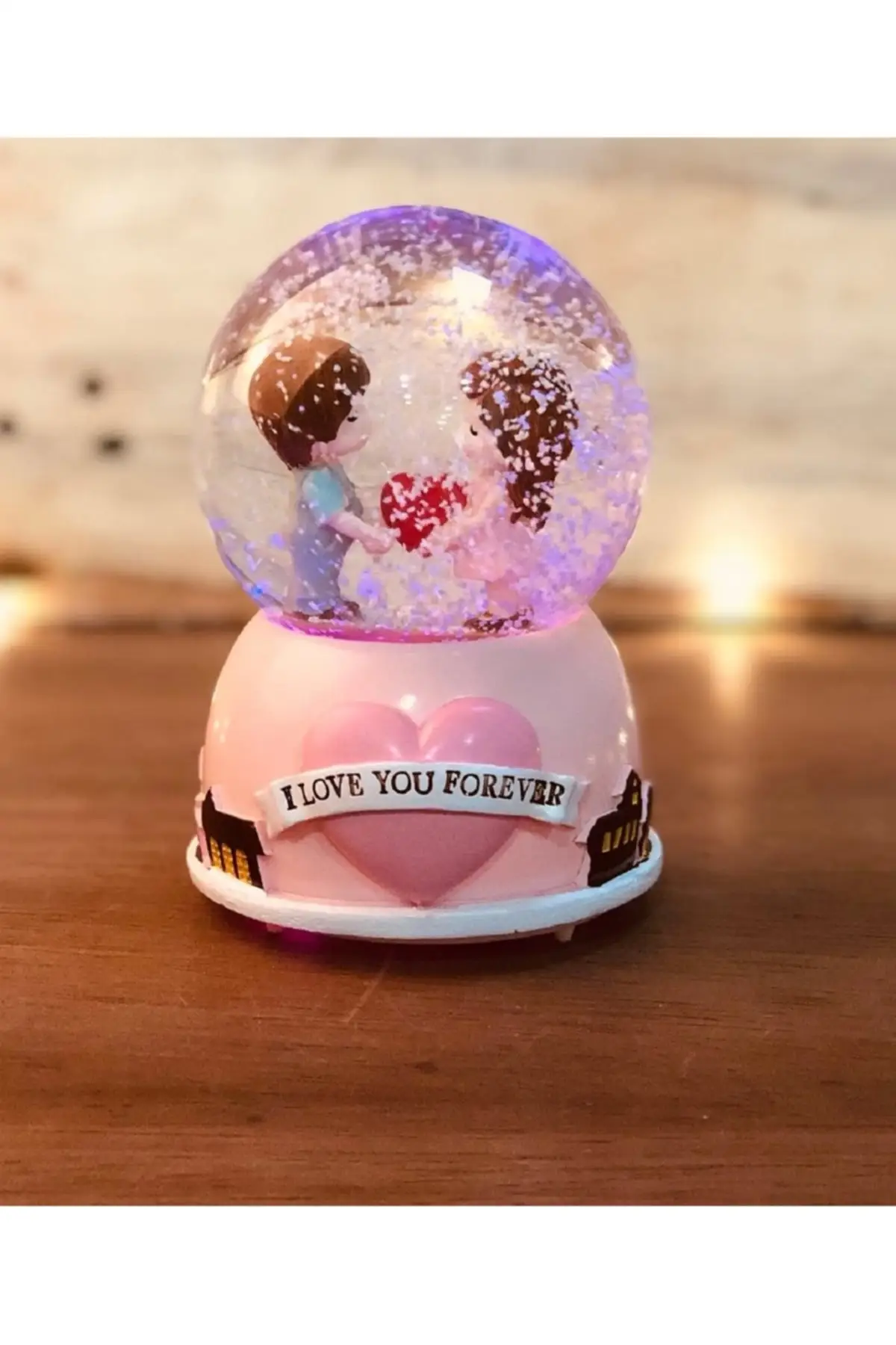 

Romantic Illuminated Color-Changing Musical Snow Globe Medium Crystal Balls Magnetic Globes Gift Items Home Office Decoration