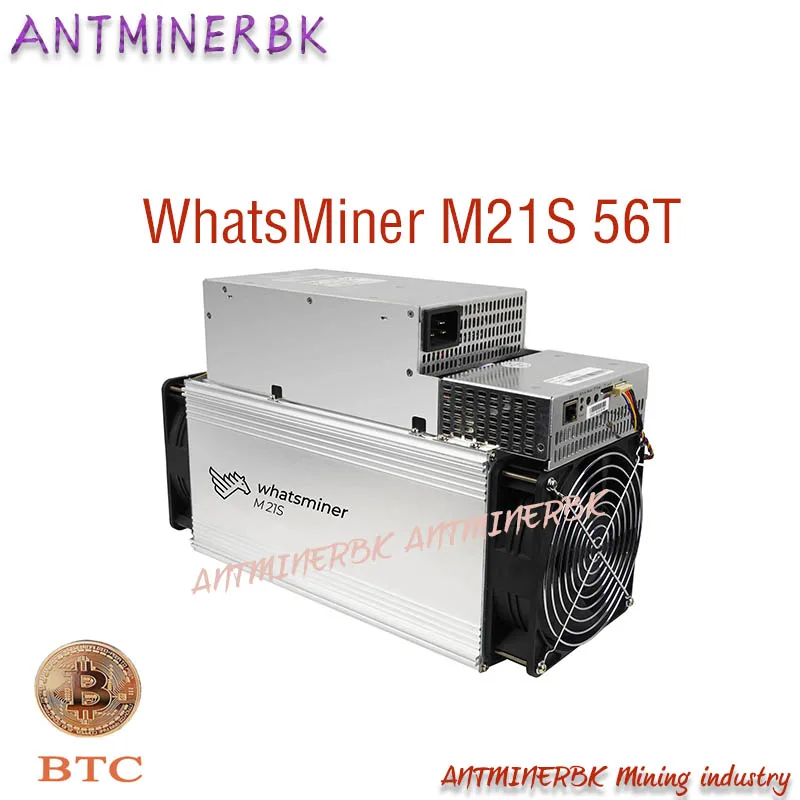 Minero usado WhatsMiner M21S 56T, M21S Sha256, Asic BTC BCH BCC, minero minerAsic con PSU, más económico que M20S M31S