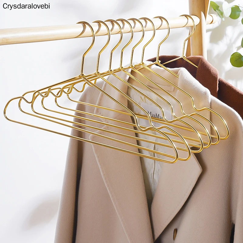 

Clothes Hanger 10pcs Non-Slip Skirt Coat Drying Hanger Wardrobe Clothing Storage Sapce Save Organizer Metal Hanger