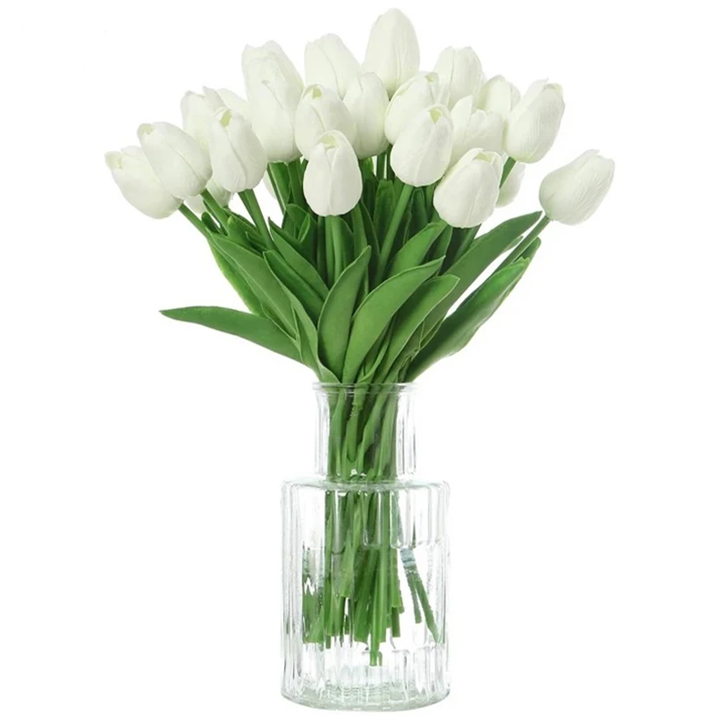 Home Garden Decoration Wedding Bouquet Party Simulation Flower Using 34cm PU Material Real Touch Artificial Flower Tulip