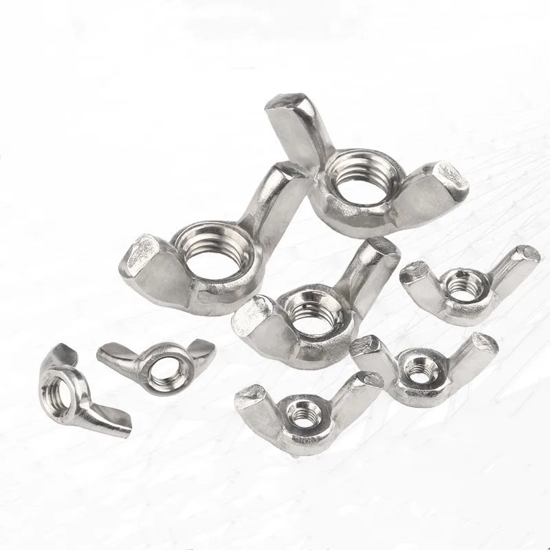 

10pcs 304 Stainless Steel Wing Nuts M3 M4 M5 M6 M8 M10 Hand Tighten Butterfly Nut Screw Bolt Cap DIN315 Hardware Accessories