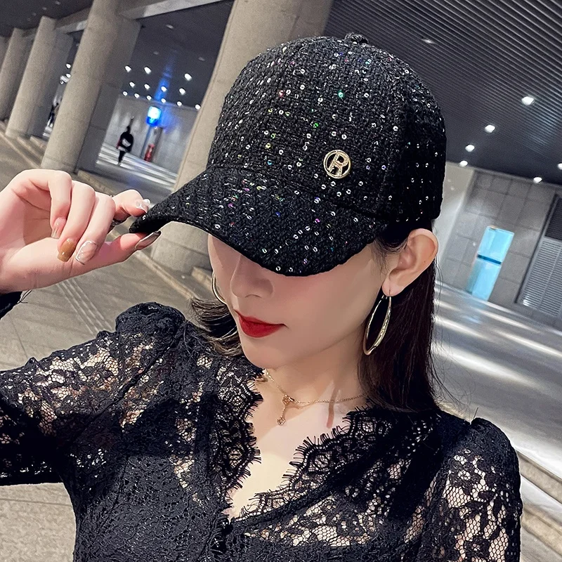 2021 New Ladies Baseball Cap Tide Brand Autumn and Winter Korean Version of The INS Visor Net Red Hot Style Fashionable Wild Hat