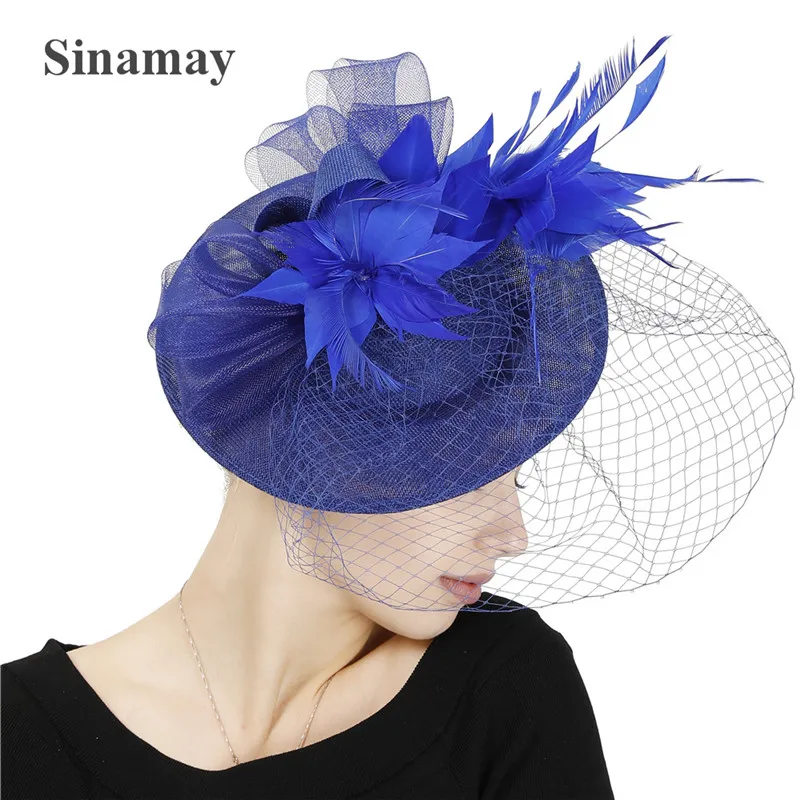 

Элегантные свадебные украшения для волос аксессуары Fascinator повязка на голову Свадебные вечерние показать головные уборы фантазии с перьями и цветами женские аксессуары для волос Цвета