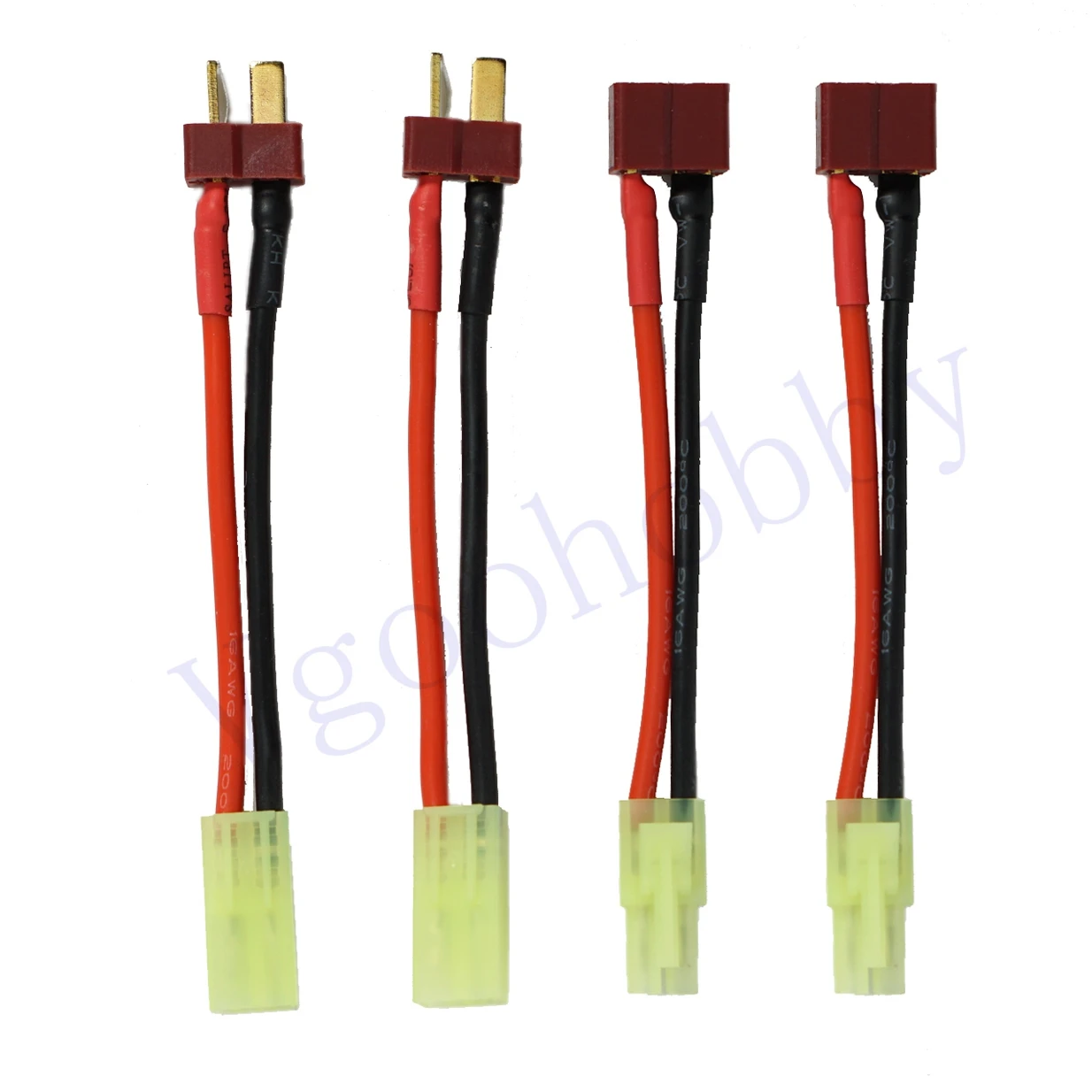 2 pary złączy Mini Tamiya Style do wtyczki T męski żeński 16AWG Silikonowy adapter przewodu do akumulatora RC ESC Lipo, 3,14"