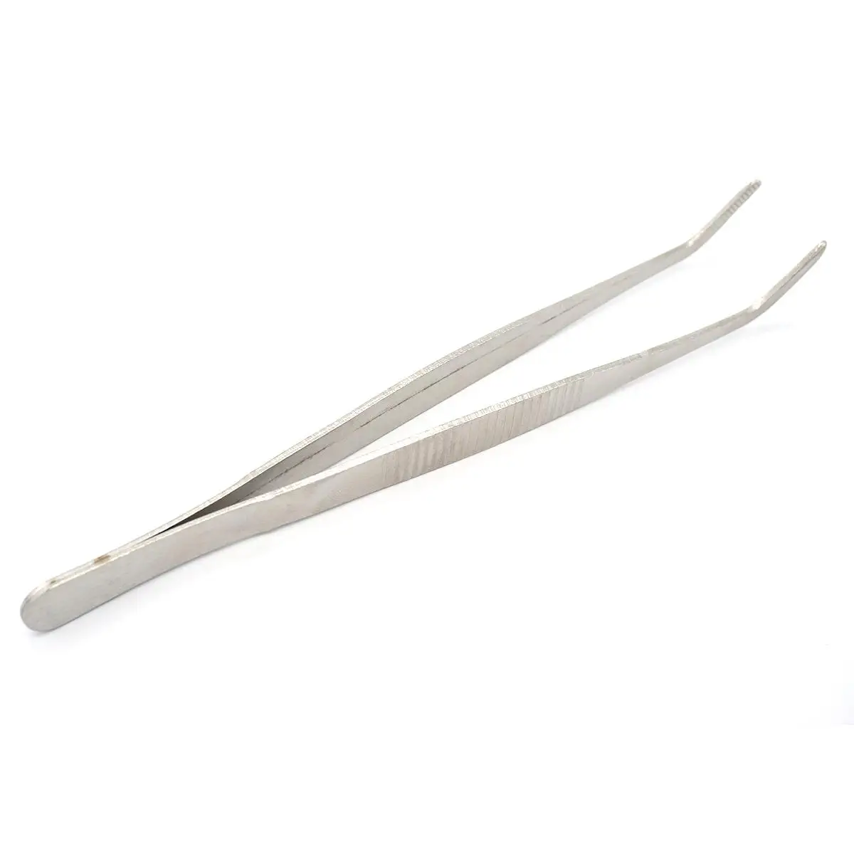 16cm Stainless Steel Tweezer Curved Round Tip Chemistry Medical Tool  Lab Use