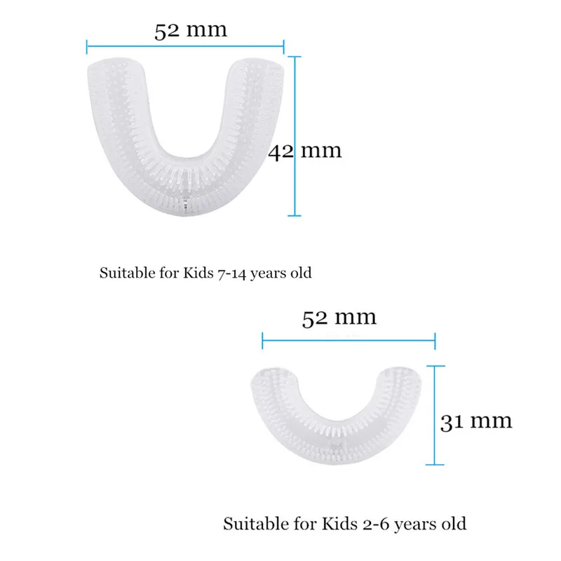 U Shaped Replacement Head Mouthpieces 360 Degrees Automatic Sonic Toothbrush Accessories for Kids Children Tooth Whitening