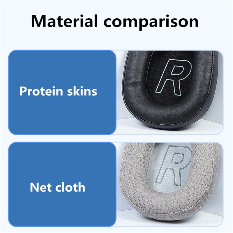 Leather/Cloth Mesh Headbeam Earpad for Edifier G2 Headset Earmuffs Memory Foam Covers Headphone Ear Pads 1 pair