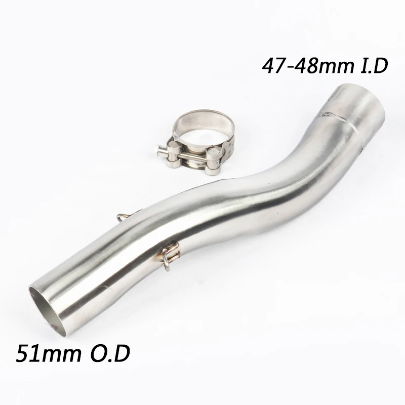 

Slip On Motorcycle Exhaust Mid Link Pipe Middle Tube Stainless Steel Exhaust System For Kawasaki ZX 10R 2004 2005