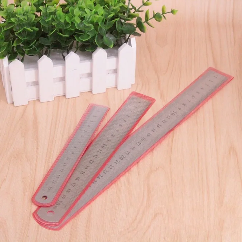 3pcs / Set Long Iron Ruler Scale Ruler Stainless Steel Measuring Tool 20cm / 30cm/50cm