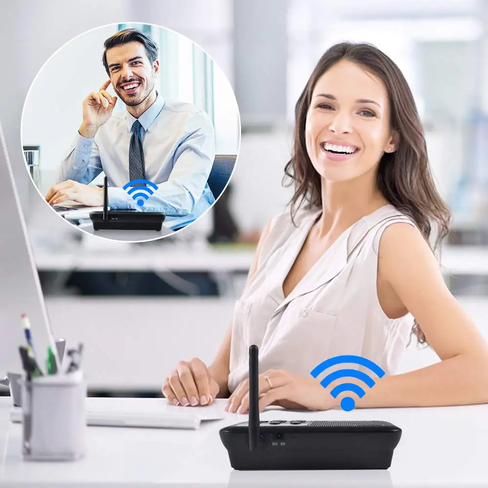 Wuloo FM Wireless Intercoms System for Home House Business Offices  1 Mile Long Range Room to Room Communicate