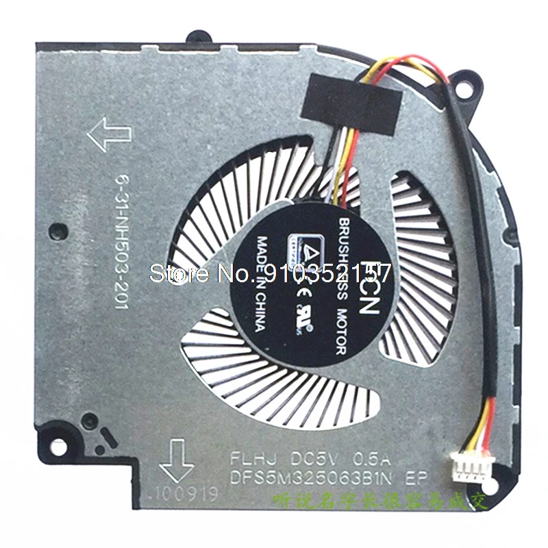 Imagem -04 - Flhj fã Gpu para Clevo Nh50 Nh50ed 631-hn503201 Nh50rd Nh57ed Nh57rd Flhj Dfs5m325063b1n Dc5v 0.5a 4pin