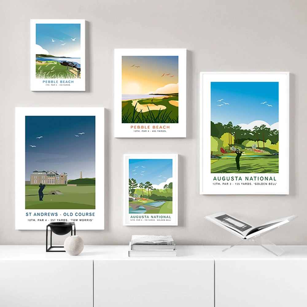 Augusta National Golf Club 12th Hole Amen Corner Travel Print Landscape Poster Gift Wall Art Canvas Painting Room
