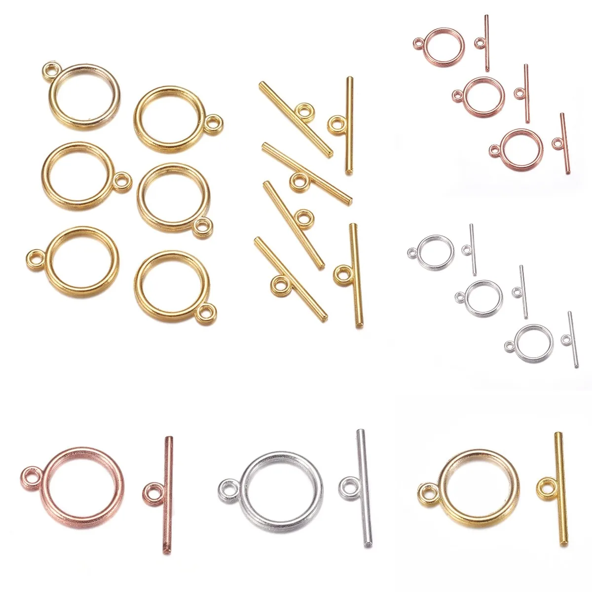 

20 Sets Zinc Alloy OT Toggle Clasps Ring Connectors Hooks For Necklace Bracelet Components DIY Craft Jewelry Making Accessories