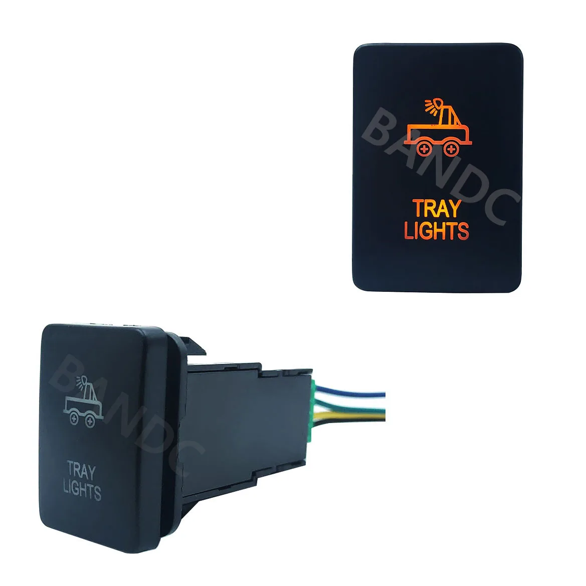 

TRAY LIGHTS Push Switch Car Button Switch with Wiring Connector for Toyota Prado RVA4 Hilux, Orange Led Lights, 3Amp 12V