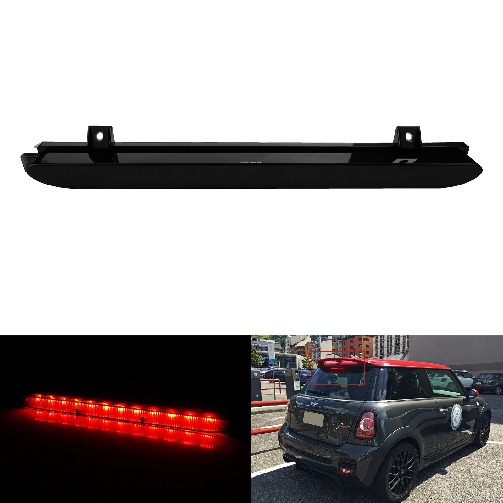 

ANGRONG 1X LED Third High Mount Tail Brake Light Black Fits Mini Cooper R56 Countryman R60