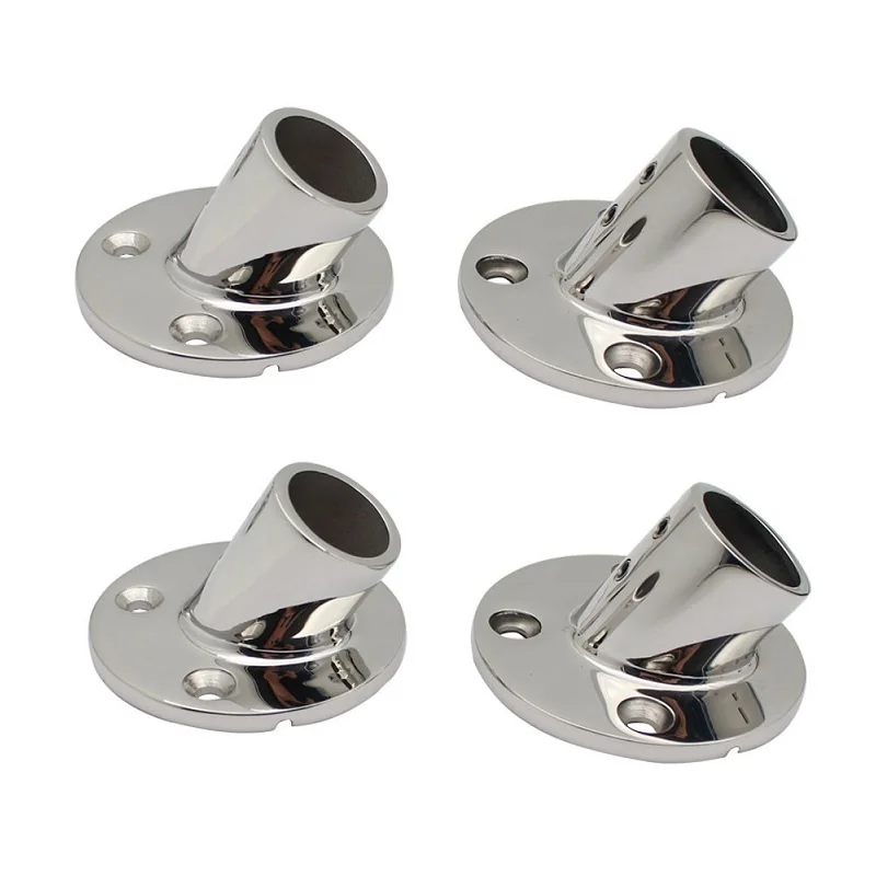 

4PCS 316 Stainless Steel 60 Degree Round Deck Railing Base 22mm 25mm Marine Boat Yacht Accessories Rail Mounts Brackets