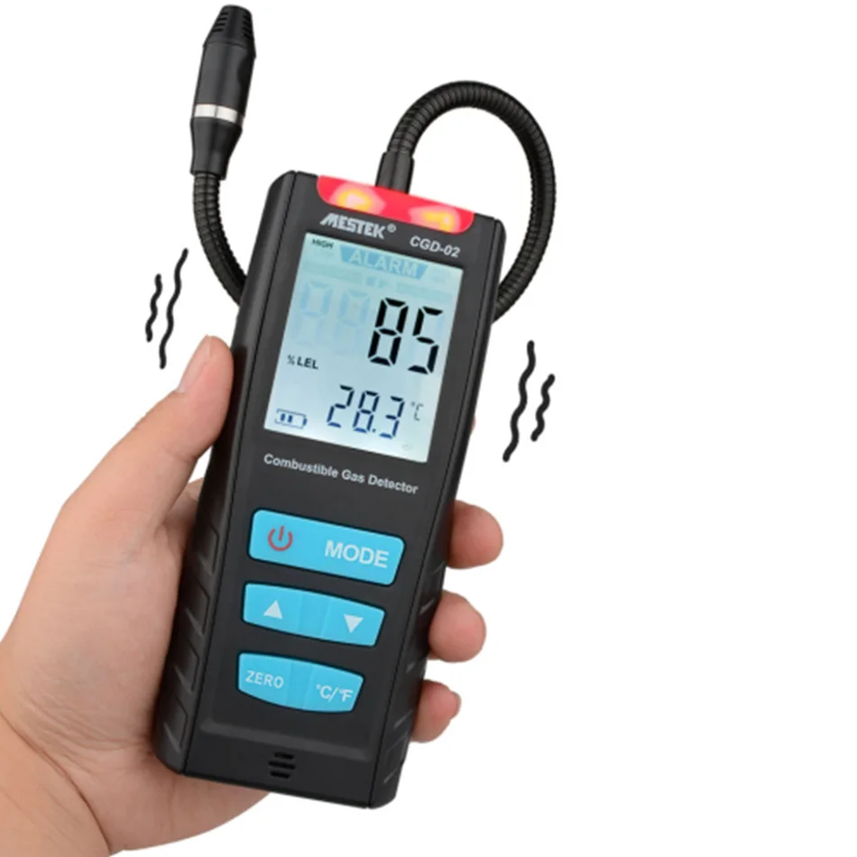 Dễ Cháy Máy Dò Di Động Cầm Tay Bị Báo Rò Rỉ Tự Nhiên Báo Động Màn Hình Hiển Thị Kỹ Thuật Số Máy Đo Nồng Độ