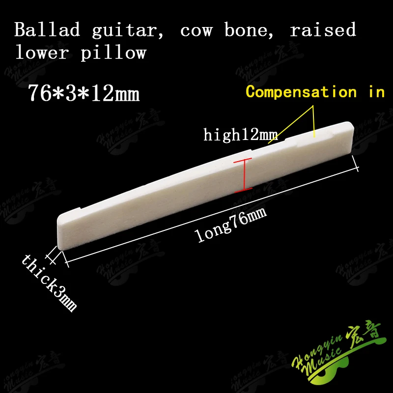 1 SET Ox bone 6 String Guitar Bridge Saddles Part For Folk Acoustic Guitar single saddle 72mm 74mm 76mm 80 100mm 43mm nut blank