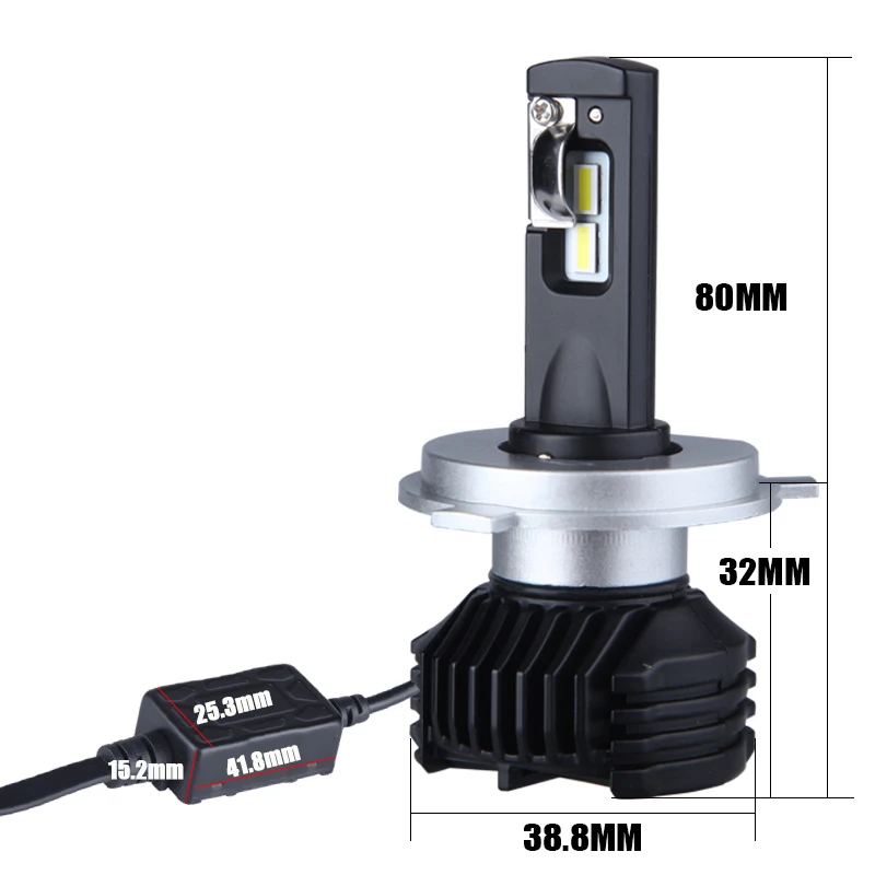 2PCES 높은 전원 P12 LED 전구 높은 낮은 빔 H4 Canbus 오류 없음 3570 CSP 칩 울트라 얇은 1mm 램프 바디 LED 전구 12V 20000LM