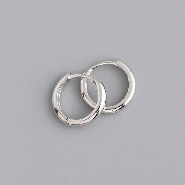 100% Real 925 Sterling Silver Minimalist Bohemian Round Ear Buckle for Women Punk Unisex Rock Hoop Earring Jewelry Accessories